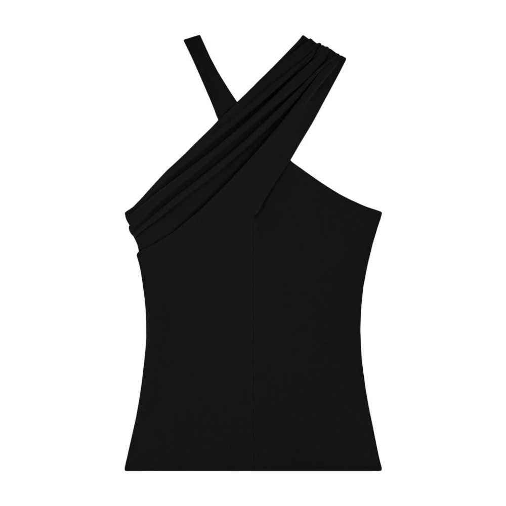 Courrèges Asymmetrische Zwarte Criss Cross Top Black Dames