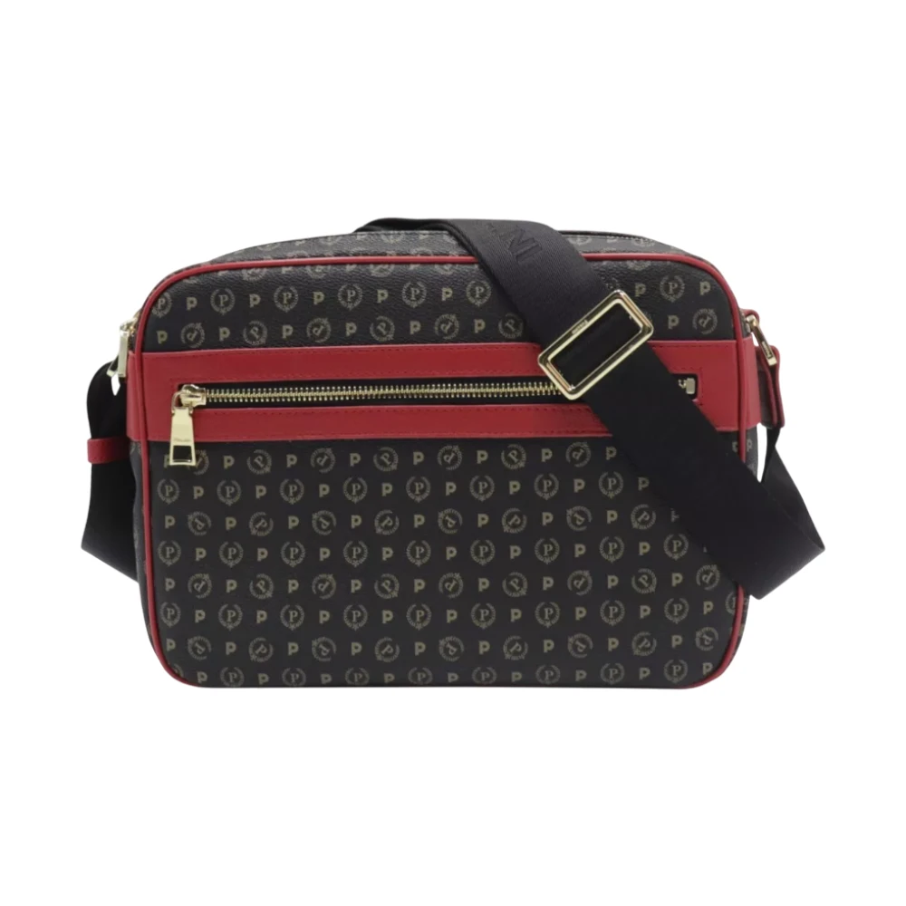Pollini Donna Nero Heritage Borsa A Tracolla Con Tasca Esterna