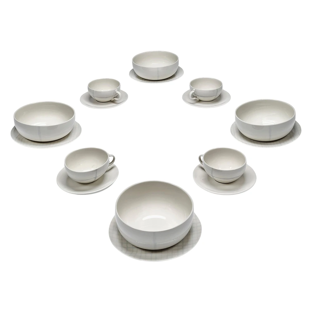 Serax, Home , unisex, Wit, ONE Size, Ontbijtset 16-delig Zuma