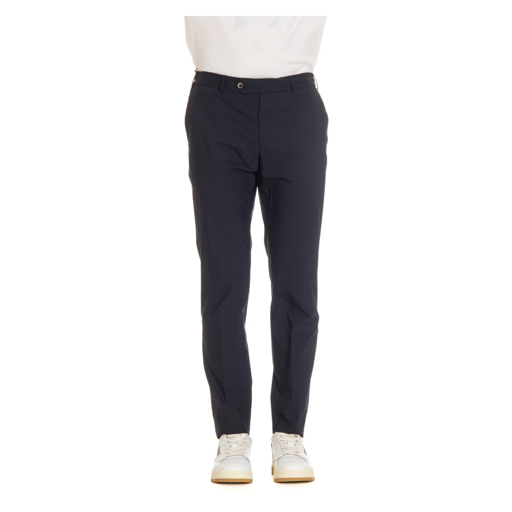 Pt Torino Men's Blue Slim-Fit Trousers