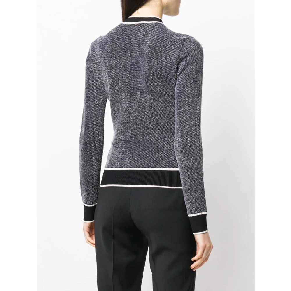 Off White Zwart Knit Swans Ronde Hals Sweater Gray Dames