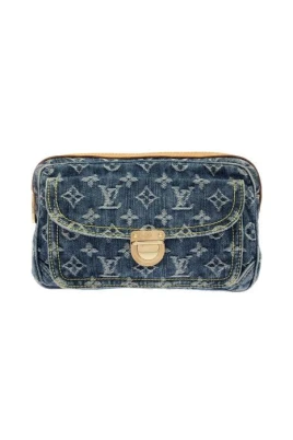 Pre-owned 270-004-326-1427 Monogram Denim Axelremsväska