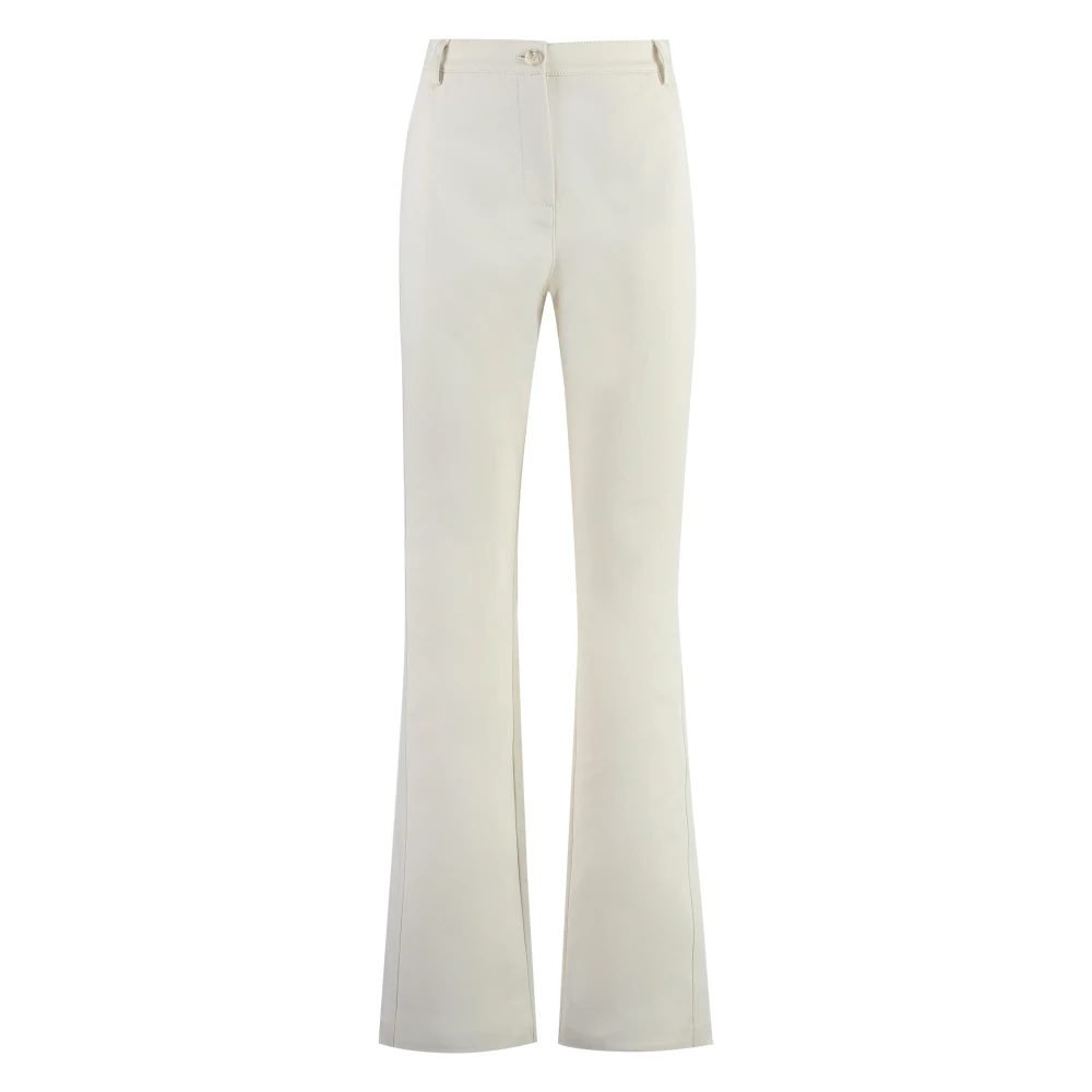 Pinko Flared Tricotine Broek White Dames