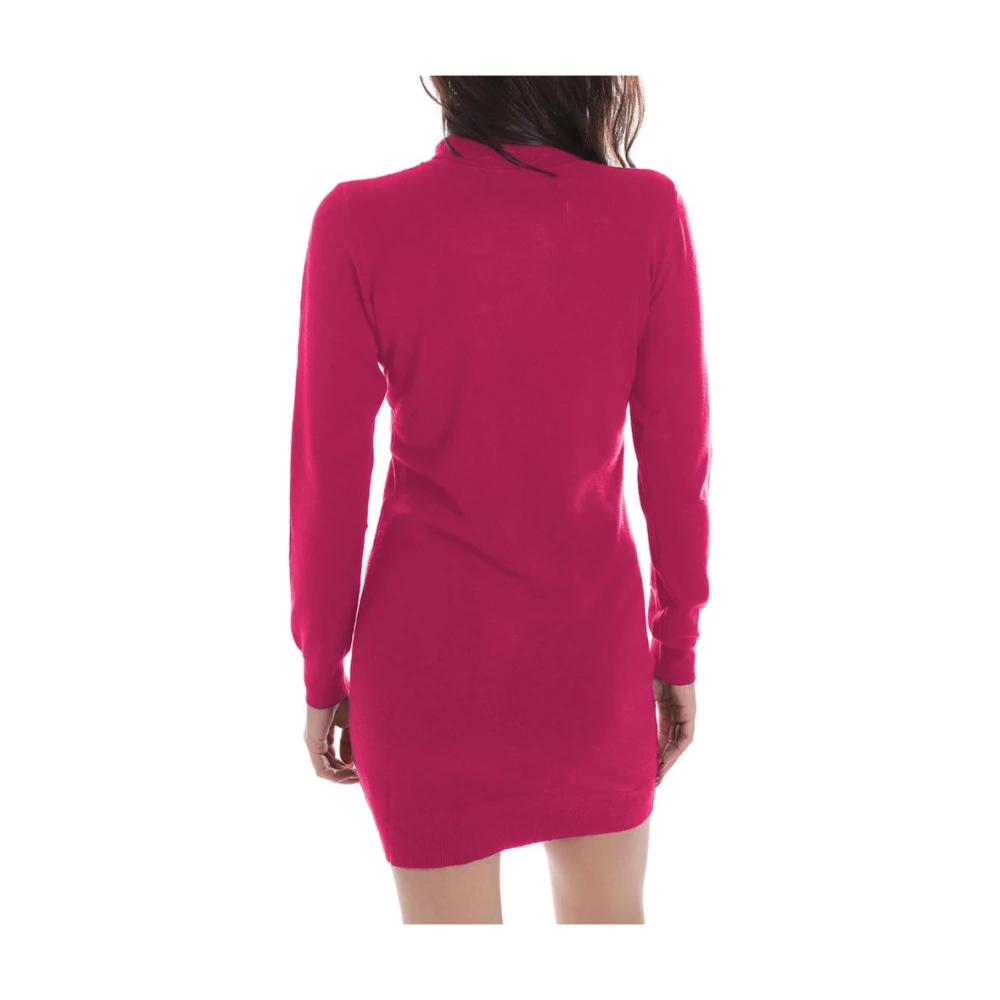 YES ZEE Fuchsia Viscose Gebreide Jurk Pink Dames