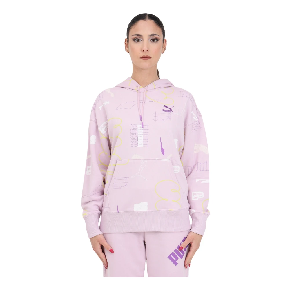 Puma Roze Classics Love Hoodie Sweater Pink Dames