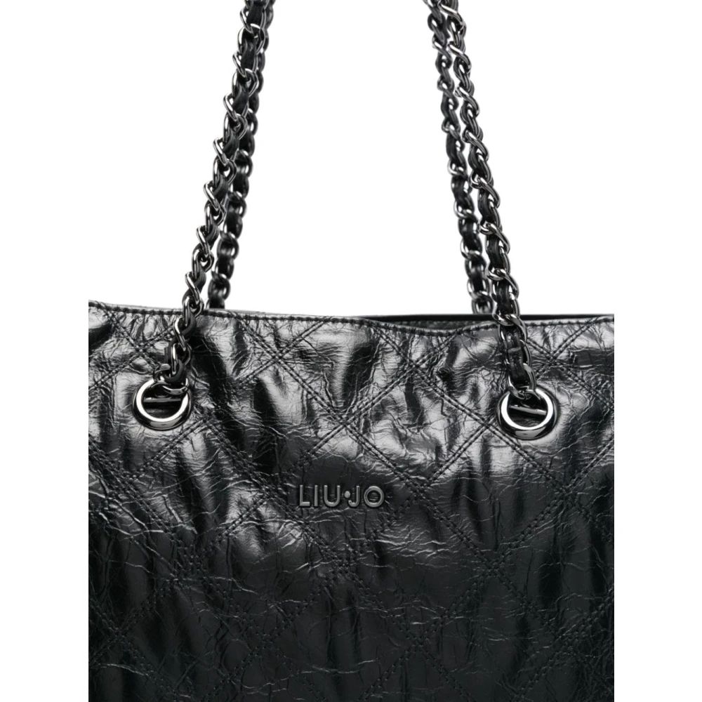 Liu Jo Zwarte Diamantstiksels Schoudertas Black Dames