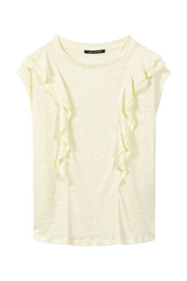 Leinen T-Shirt mit Volants