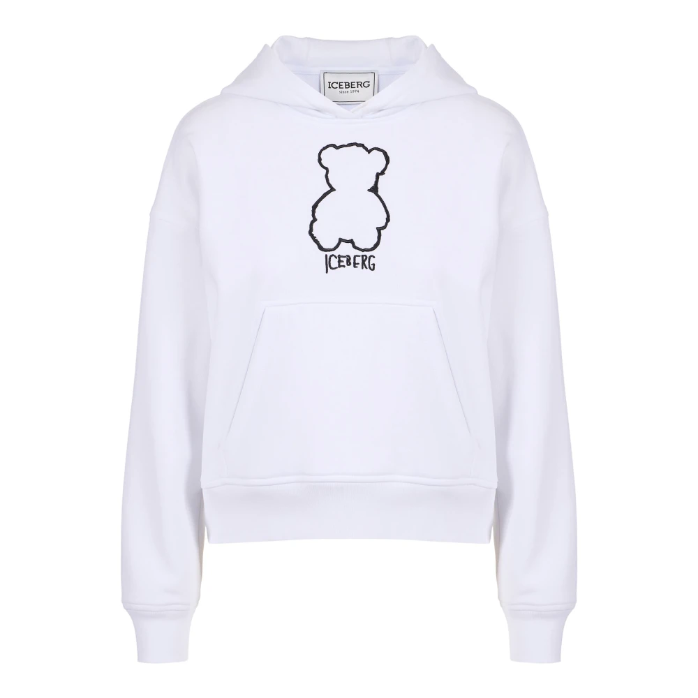Iceberg Geknipte pasvorm hoodie van wit katoen White Dames