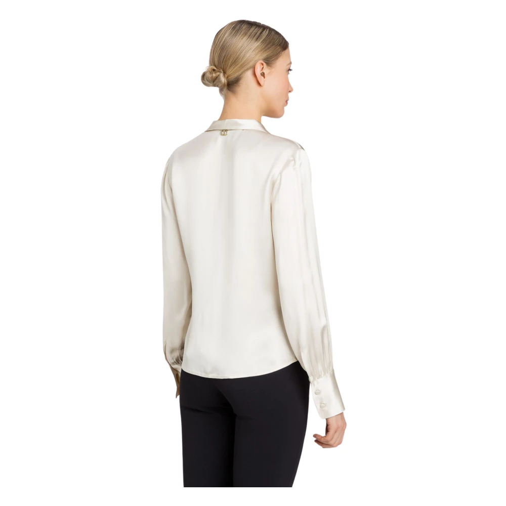 Twinset Beige Viscose Shirt Beige Dames