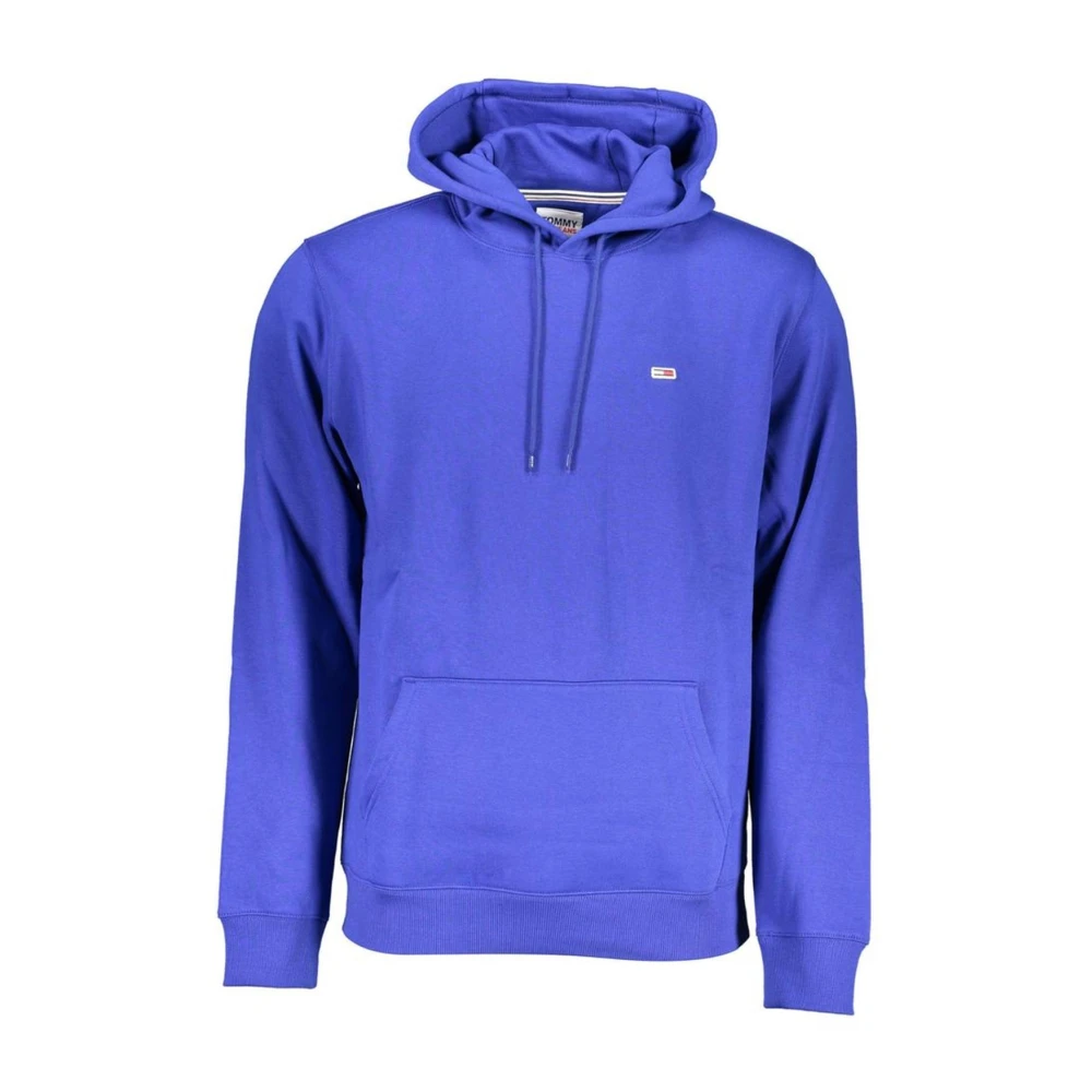 Tommy Hilfiger Men's Blue Hoodies,, Cotton Hooded Sweatshirt With Logo Detail 2XL
