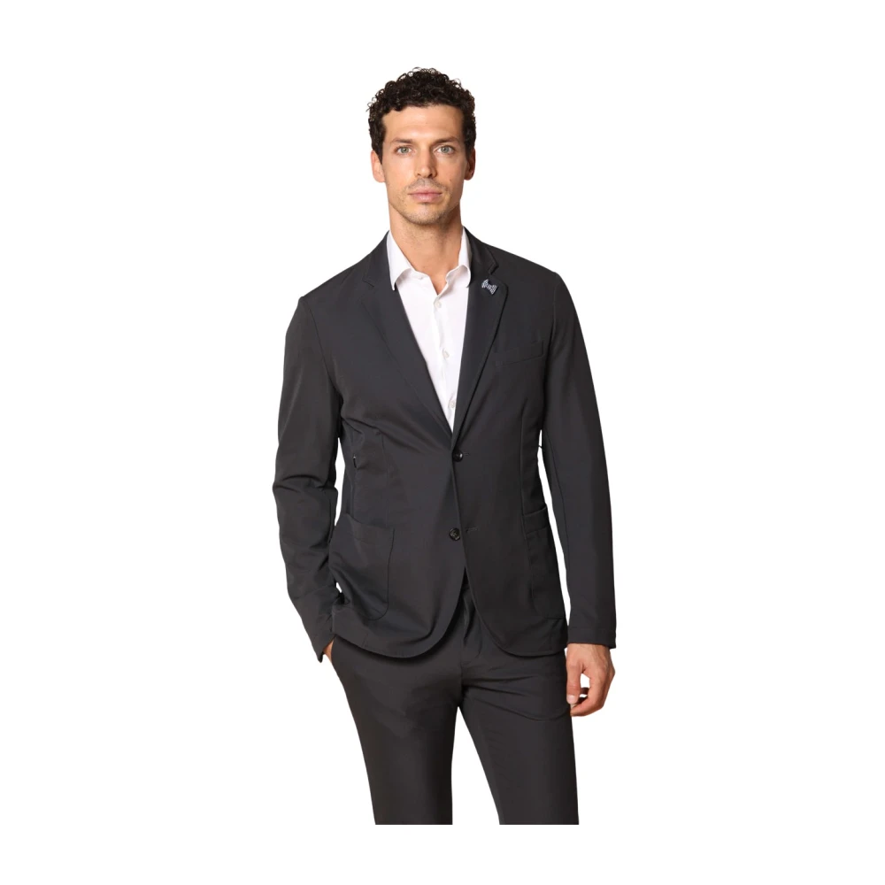 Mason's Dynamische blazer in stretch jersey Blue Heren