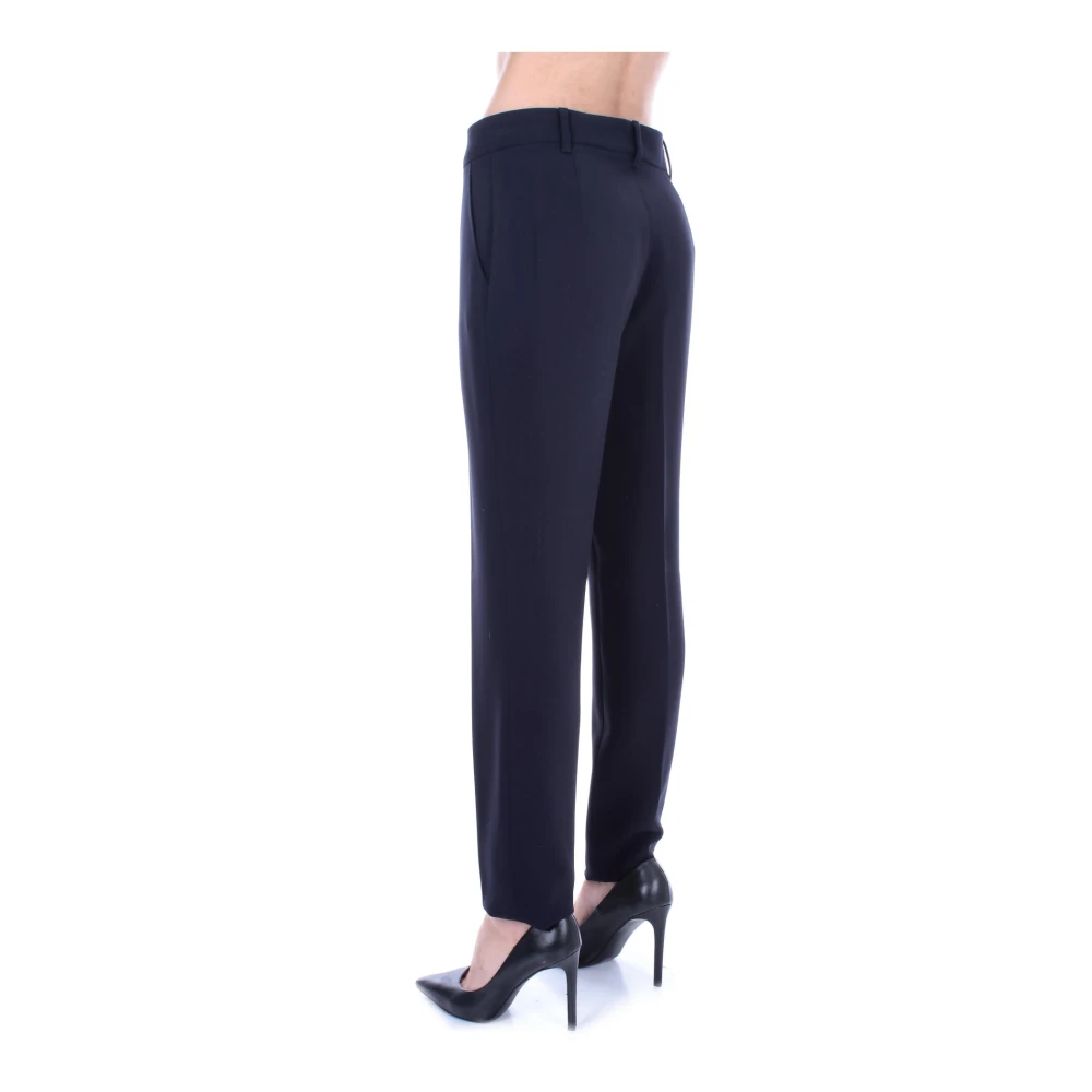 Max Mara Blauwe Broek met Rits en Knopen Blue Dames