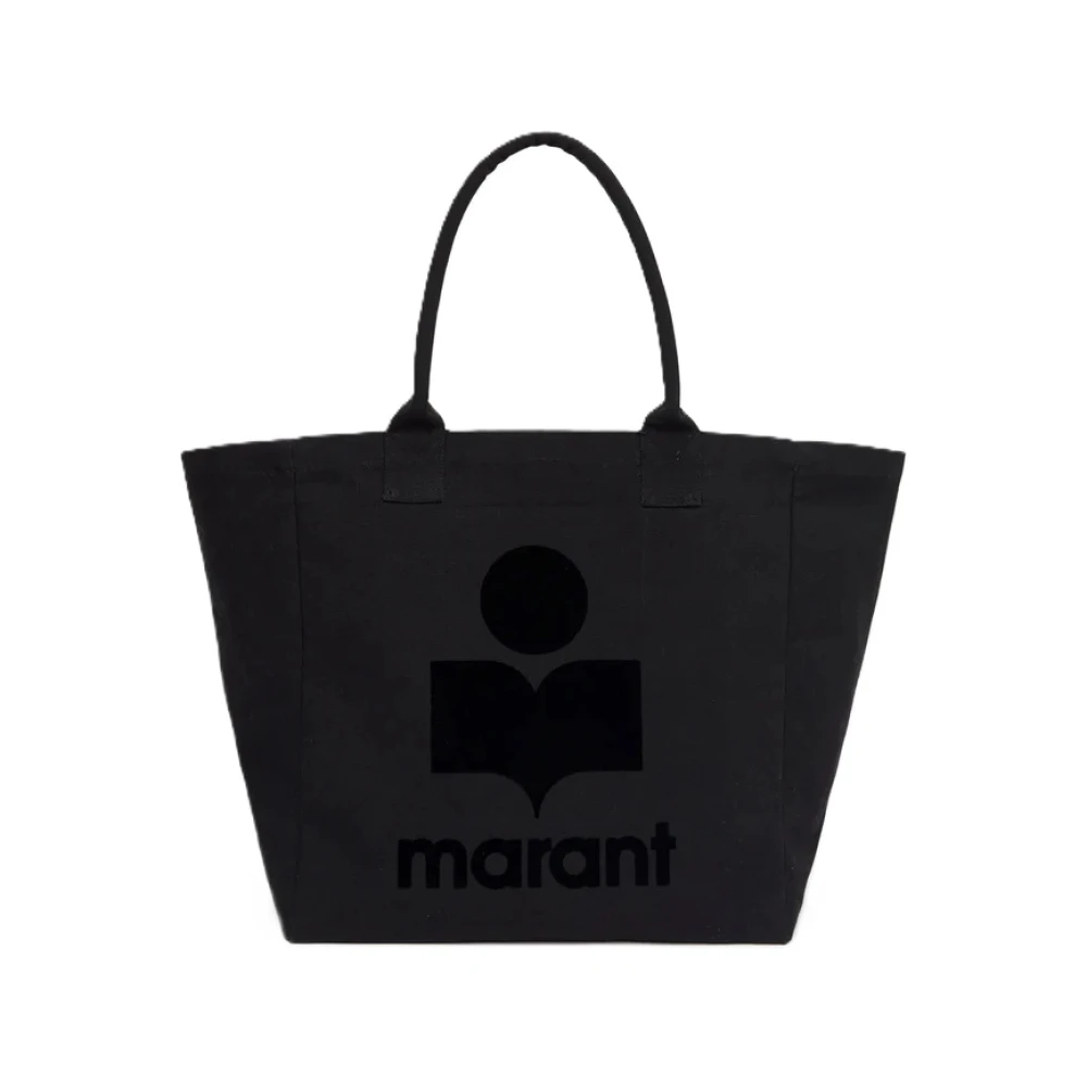 Isabel Marant Étoile Flocked Logo Tote Bag Black Dames