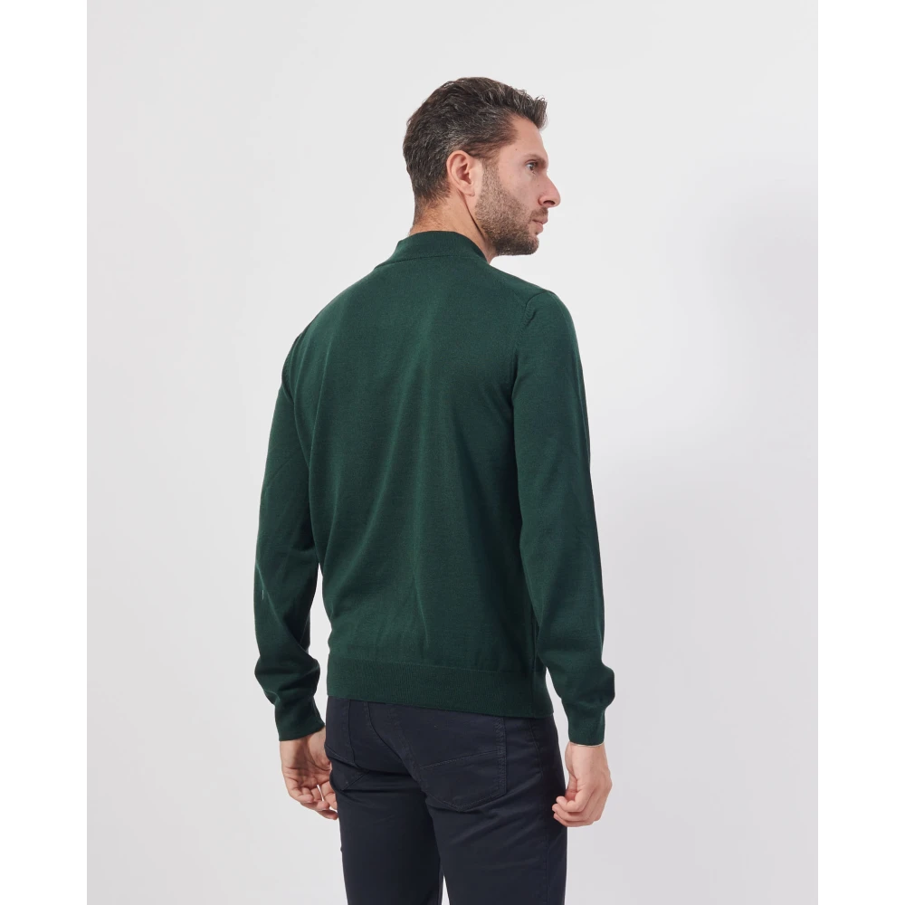 Hugo Boss Groene V-hals Trui Exclusieve Details Green Heren
