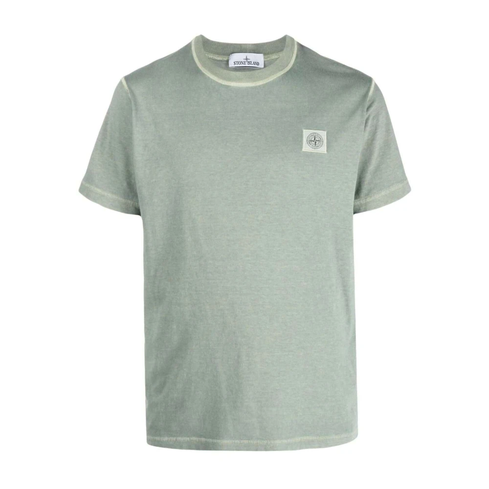 Stone Island Groen katoenen T-shirt met kompas-patch Green Heren