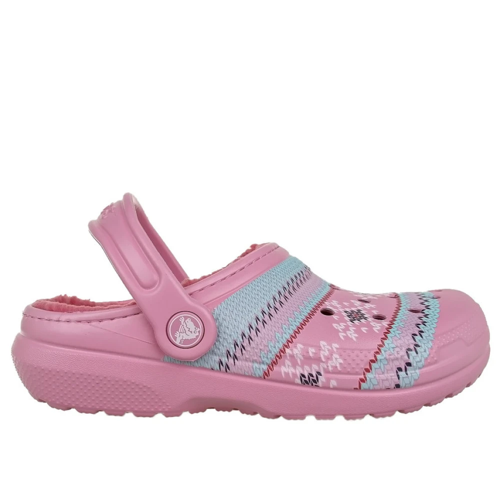 Crocs Tryckta fodrade träskor för barn Pink, Unisex