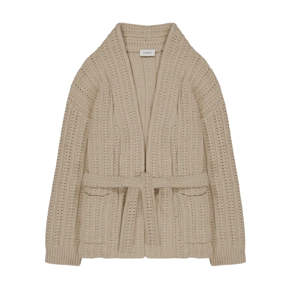 Laneus Wollen Gebreide Vest Beige Heren