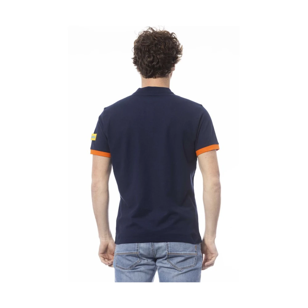 Invicta Blauw Katoenen Poloshirt Korte Mouw Blue Heren