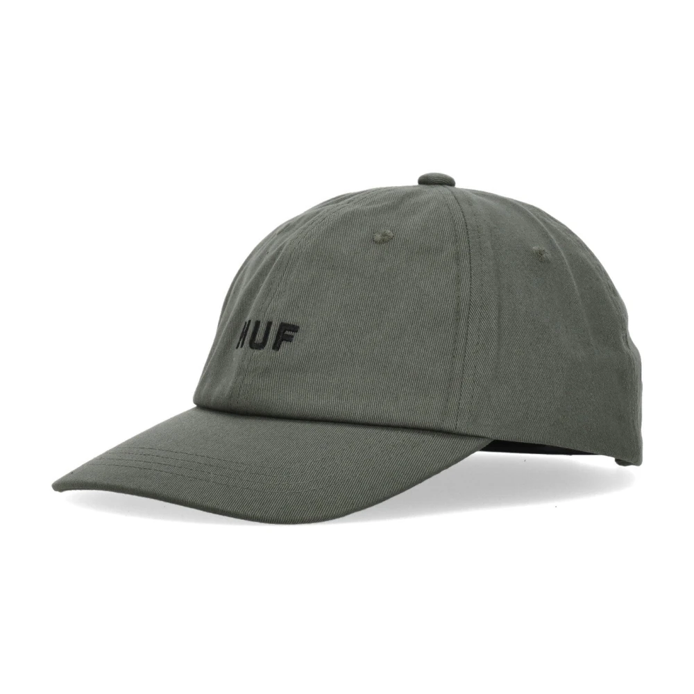HUF Gebogen klep pet 6 panel hoed Green Heren