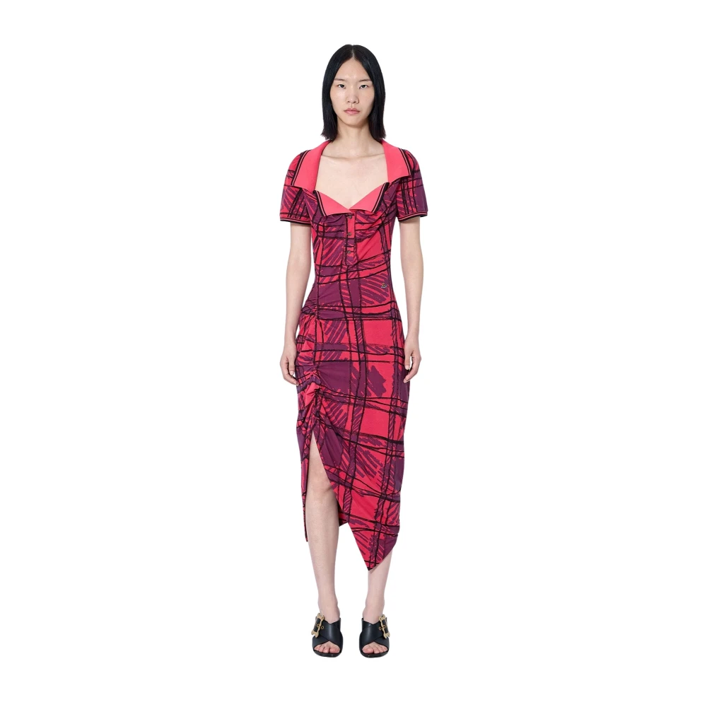 Vivienne Westwood Vrouw Multicolor Kleedjes Dames, Veelkleurig, L, Katoen, Long Monday Pulling Jurk