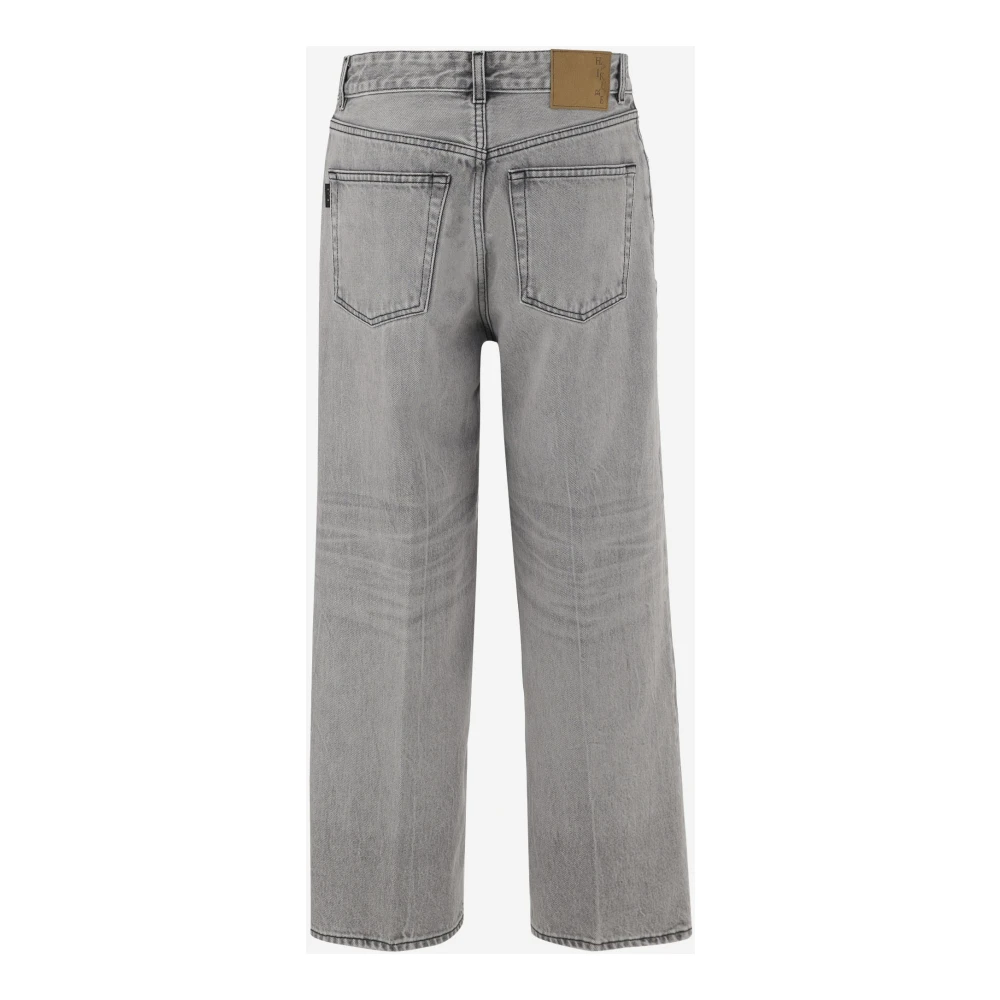 Haikure Cotton Denim Wide Fit Jeans Gray Dames