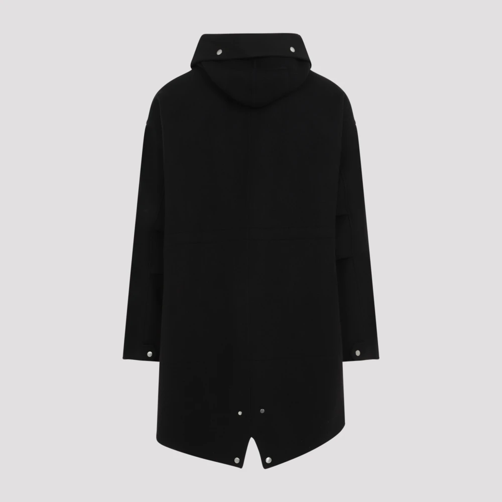 Jil Sander Zwarte wollen jas voor mannen Black Heren