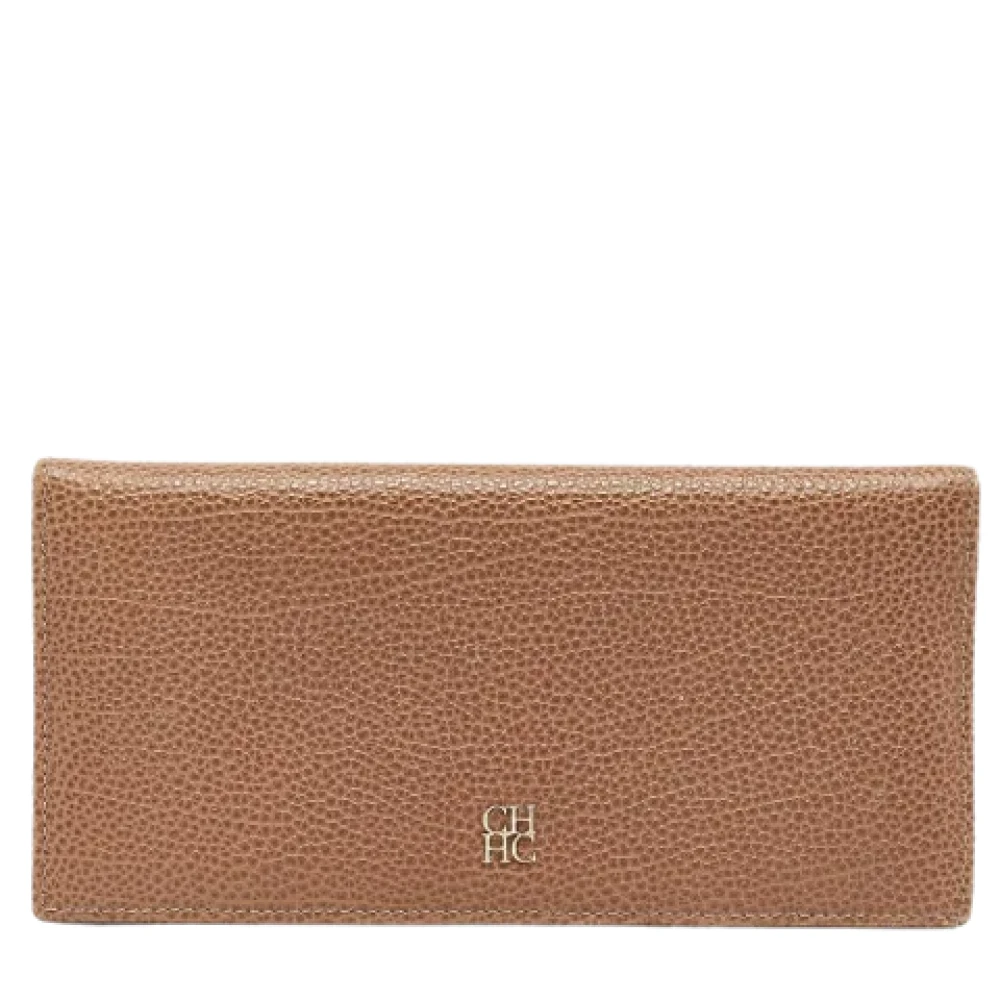 Carolina Herrera Pre-owned Leather wallets Beige Dames