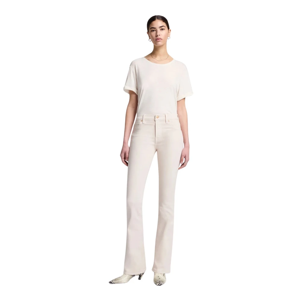 7 For All Mankind Stijlvolle Bootcut Broek White Dames