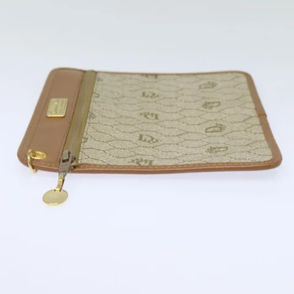 Dior Vintage Pre-owned Leather pouches Beige Dames