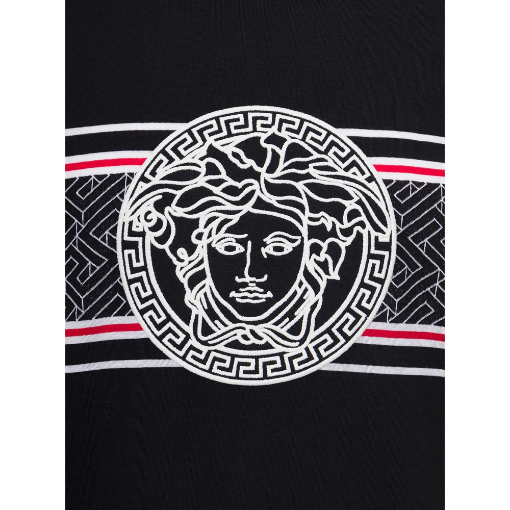 Versace Zwarte T-shirts en Polos Black Heren