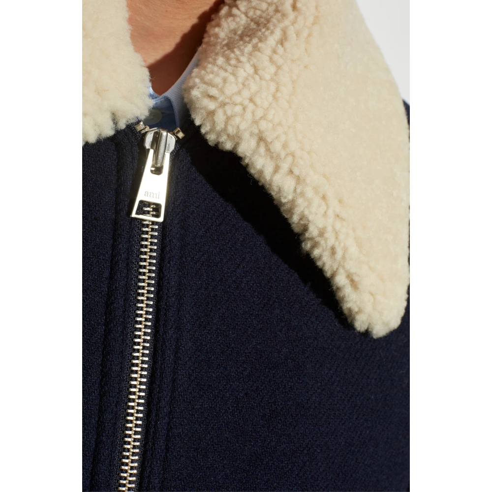 Ami Paris Wollen jas Blue Heren