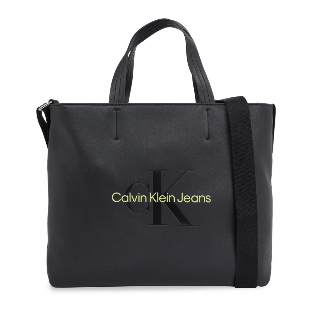Calvin Klein Jeans Mini Slim Tote Tas Lente Zomer Collectie Black Dames