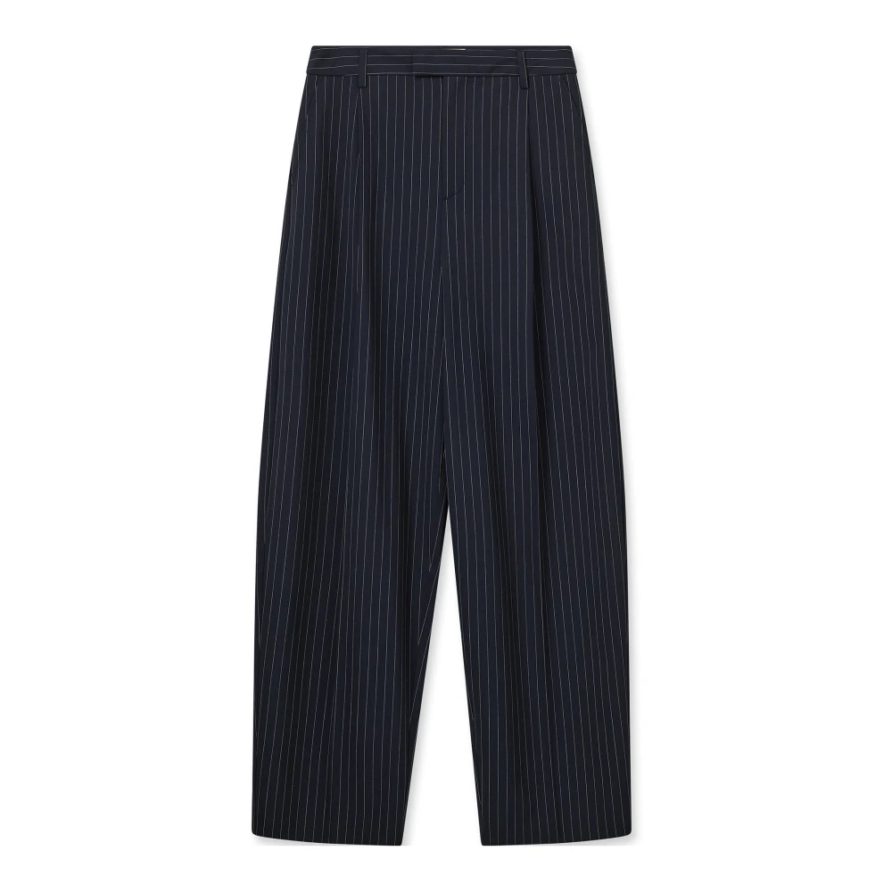 Mos Mosh Women's Blue Navy Pinstripe Wide Leg Pants