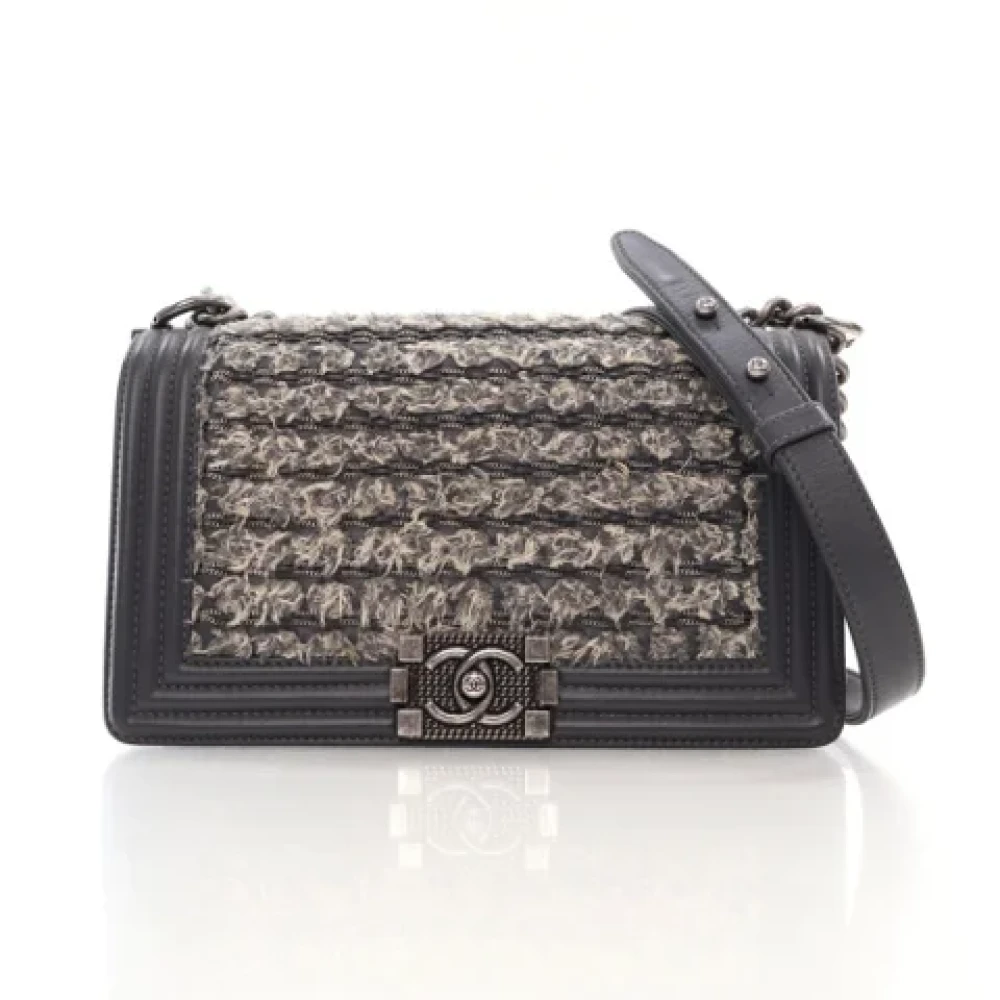 Chanel Vintage Pre-owned Leather handbags Gray Dames