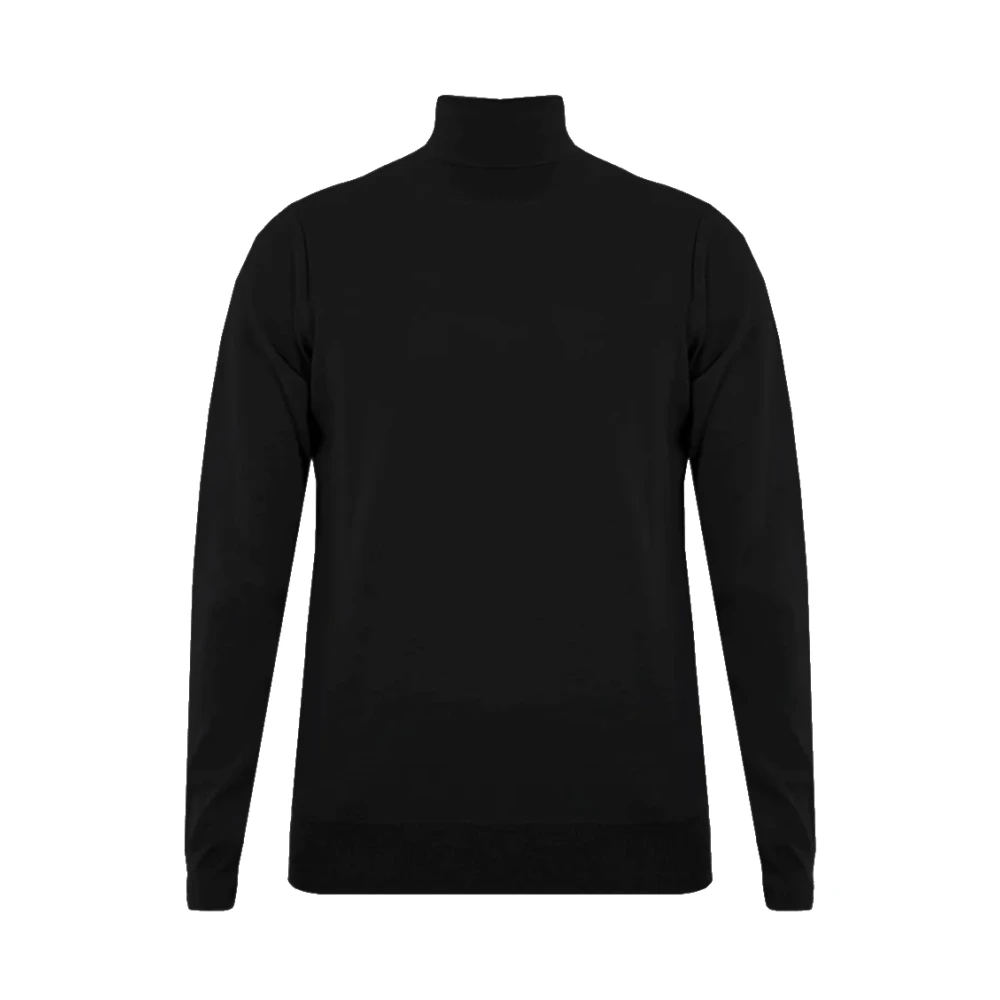 Paolo Pecora Men's Black Turtlenecks, 3XL, High Neck Wool Jumper
