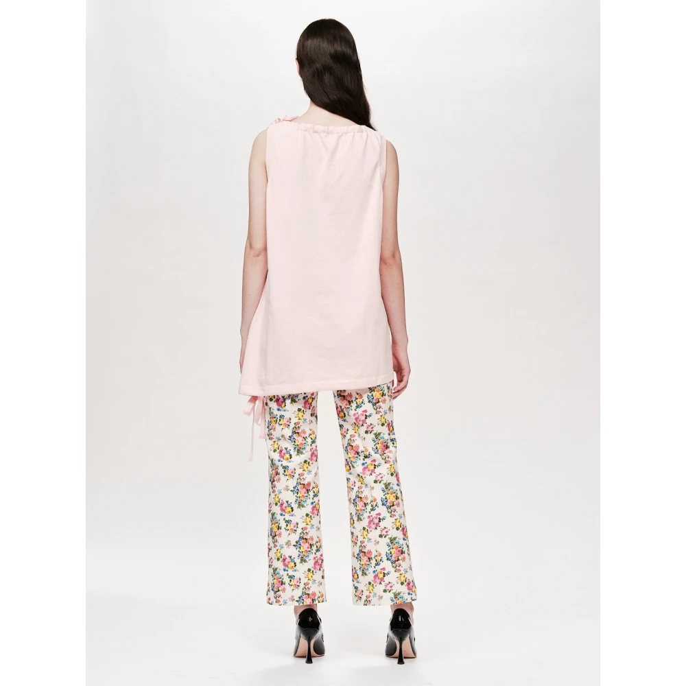 SPORTMAX Ribdetail Katoenen Blouse Pink Dames