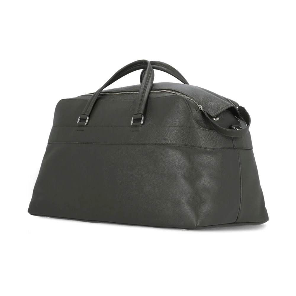 Orciani Groene Pebble Leren Duffeltas Green Heren