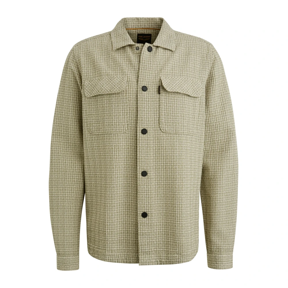 PME Legend Casual Langemouw Dobby Square Shirt Beige Heren