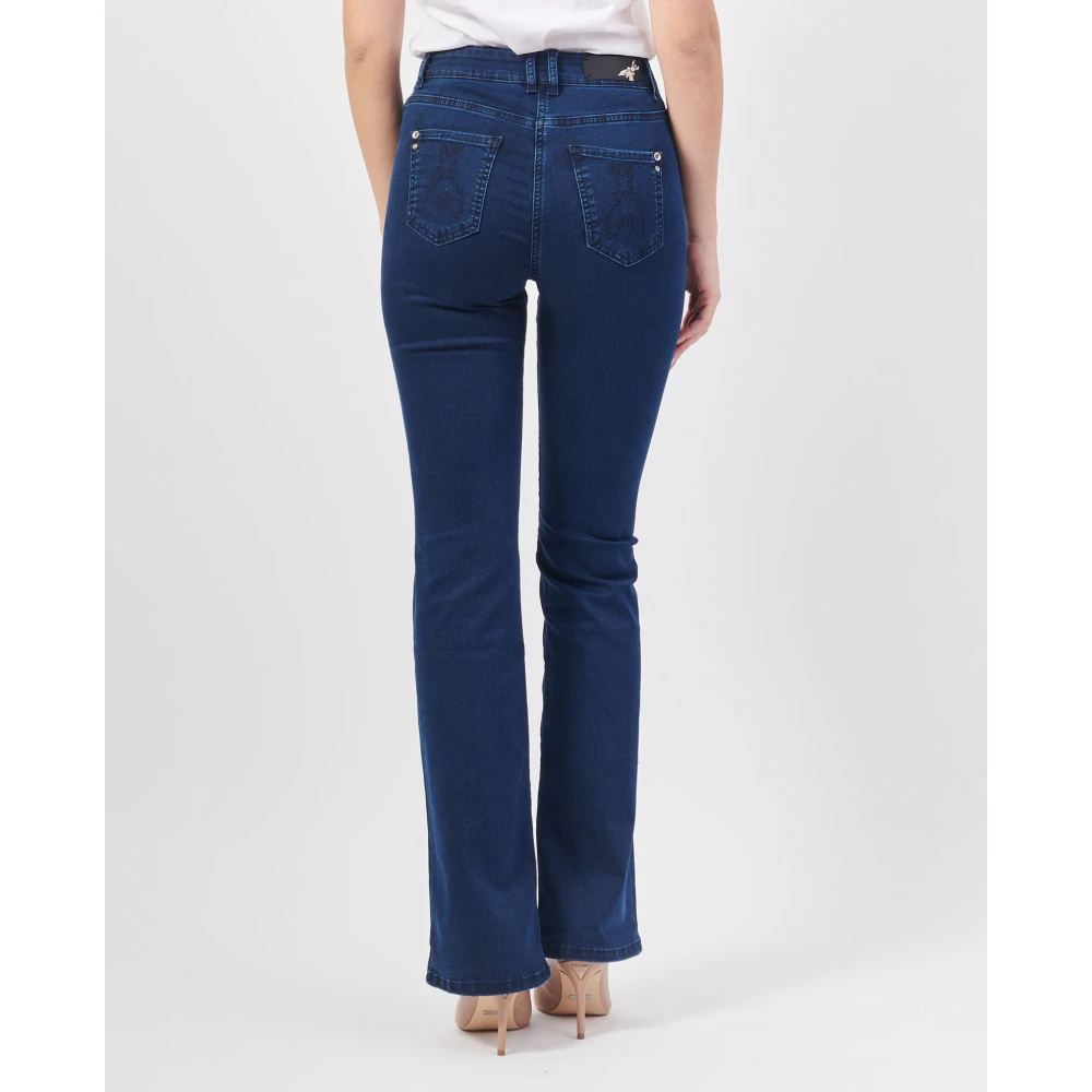 PATRIZIA PEPE Blauwe Skinny Jeggings met NorHeren Taille Blue Dames
