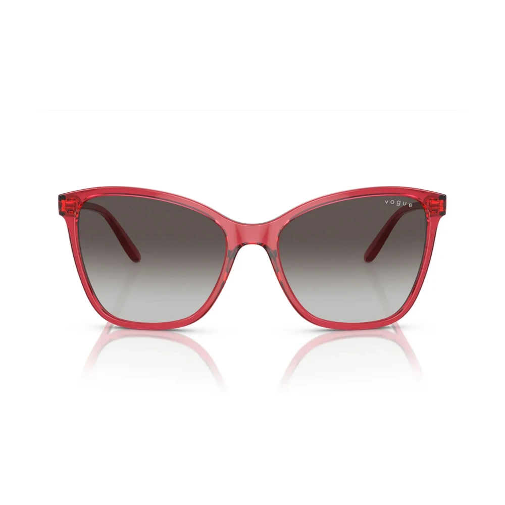 Vogue Women's Red Sunglasses,, Transparent Oversized Sunglasses With Gradient Lenses Medium
