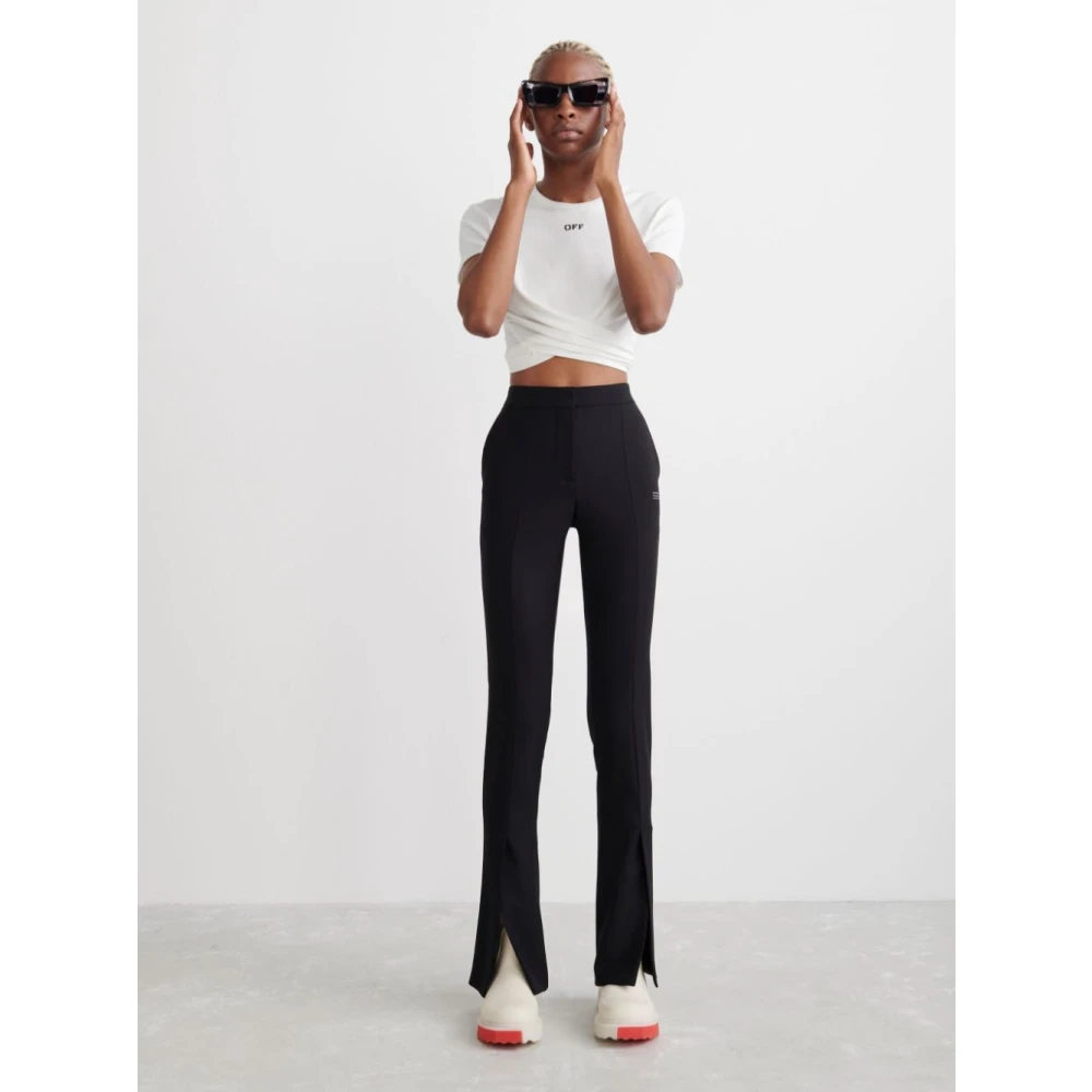 Off White Zwarte hoge taille broek Black Dames
