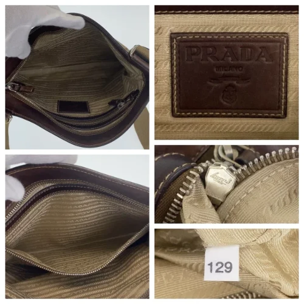 Prada Vintage Pre-owned Canvas prada-bags Beige Dames