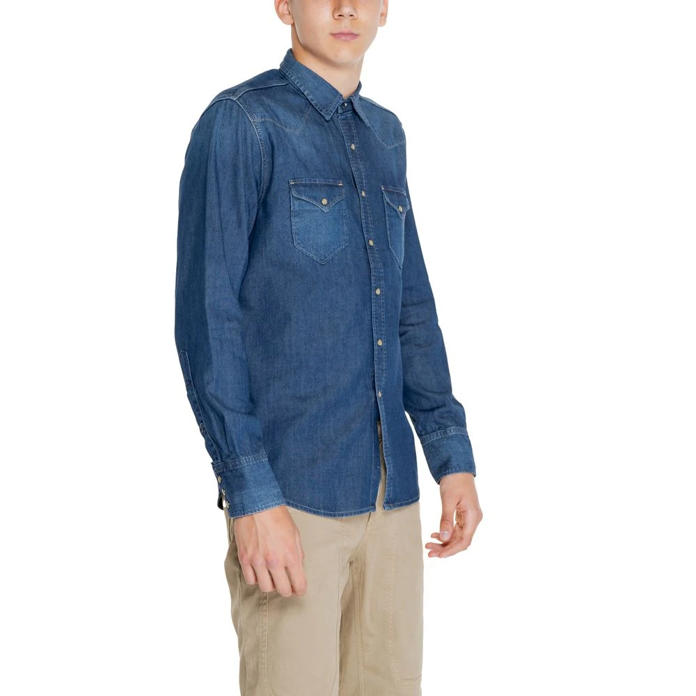 Replay Denim Overhemd Blue Heren