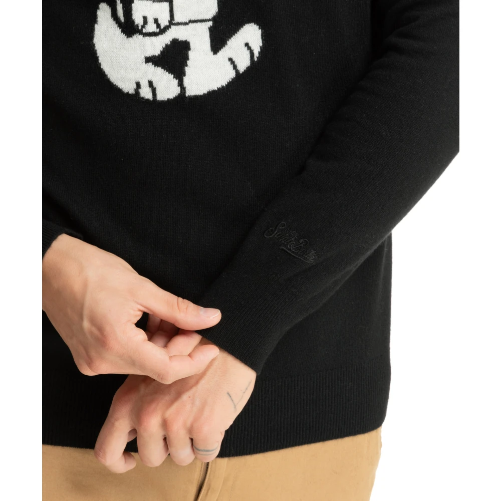 MC2 Saint Barth Abstract Multicolor Rolhals Trui Black Heren