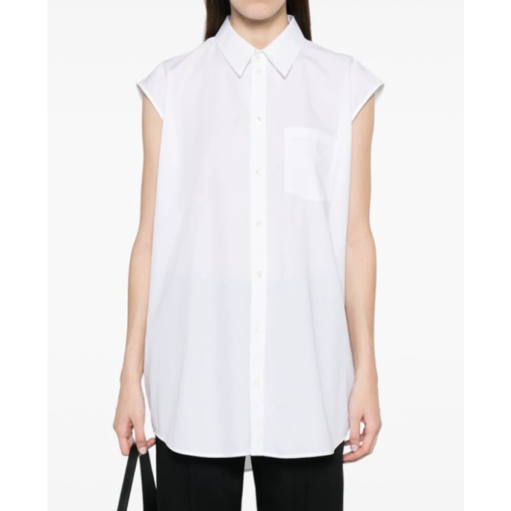 Helmut Lang Witte Mouwloze Shirt White Dames