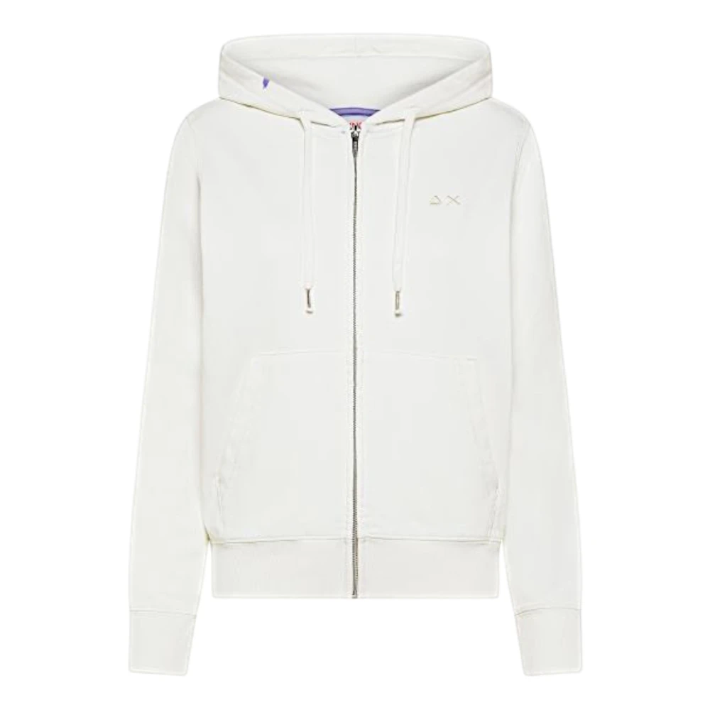 Sun68 Women's White Zip-Through Sweatshirt - Zip-Throughs - L - Sweatshirts & Hoodies