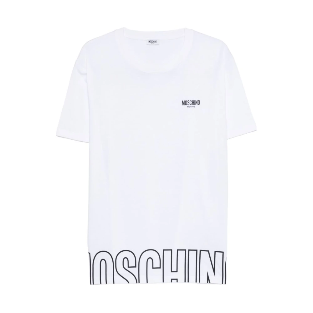 Moschino Mannelijk Wit Tops Heren, S, Underwear T-Shirts En Polo's