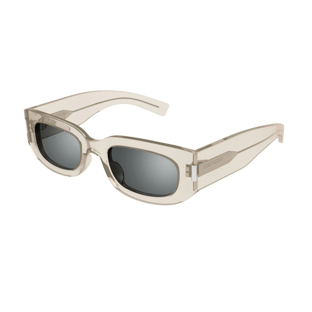 Saint Laurent Klassieke Rechthoekige Zonnebril Beige Unisex