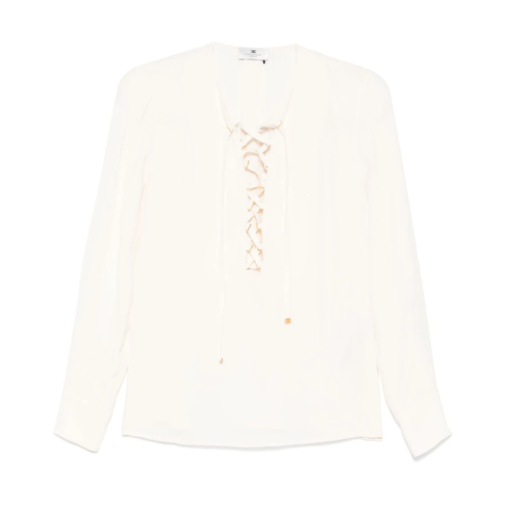 Elisabetta Franchi Witte Blouse voor Vrouwen Elegante Stijl White Dames