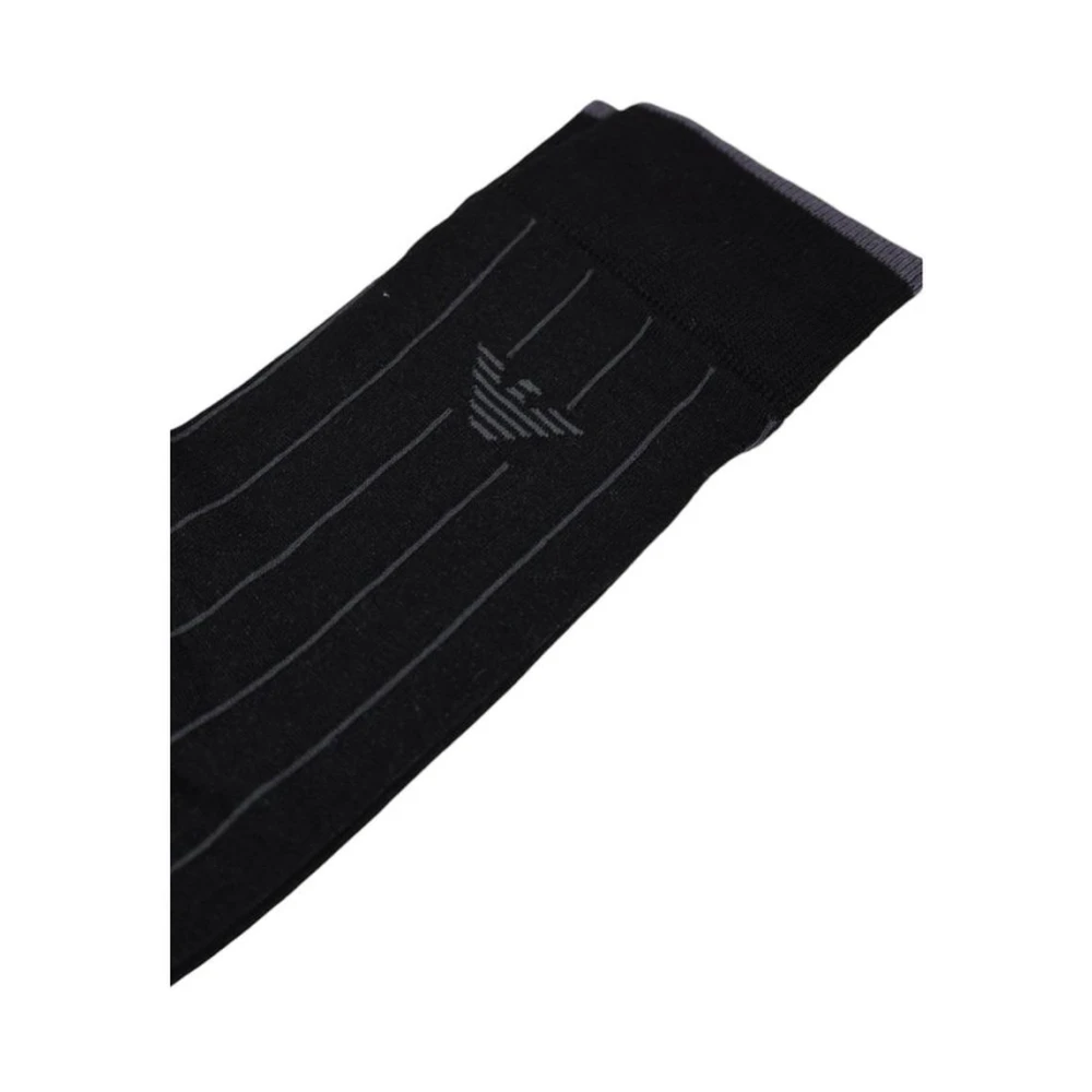Emporio Armani Zwarte Katoenen Jurk Sokken Black Heren